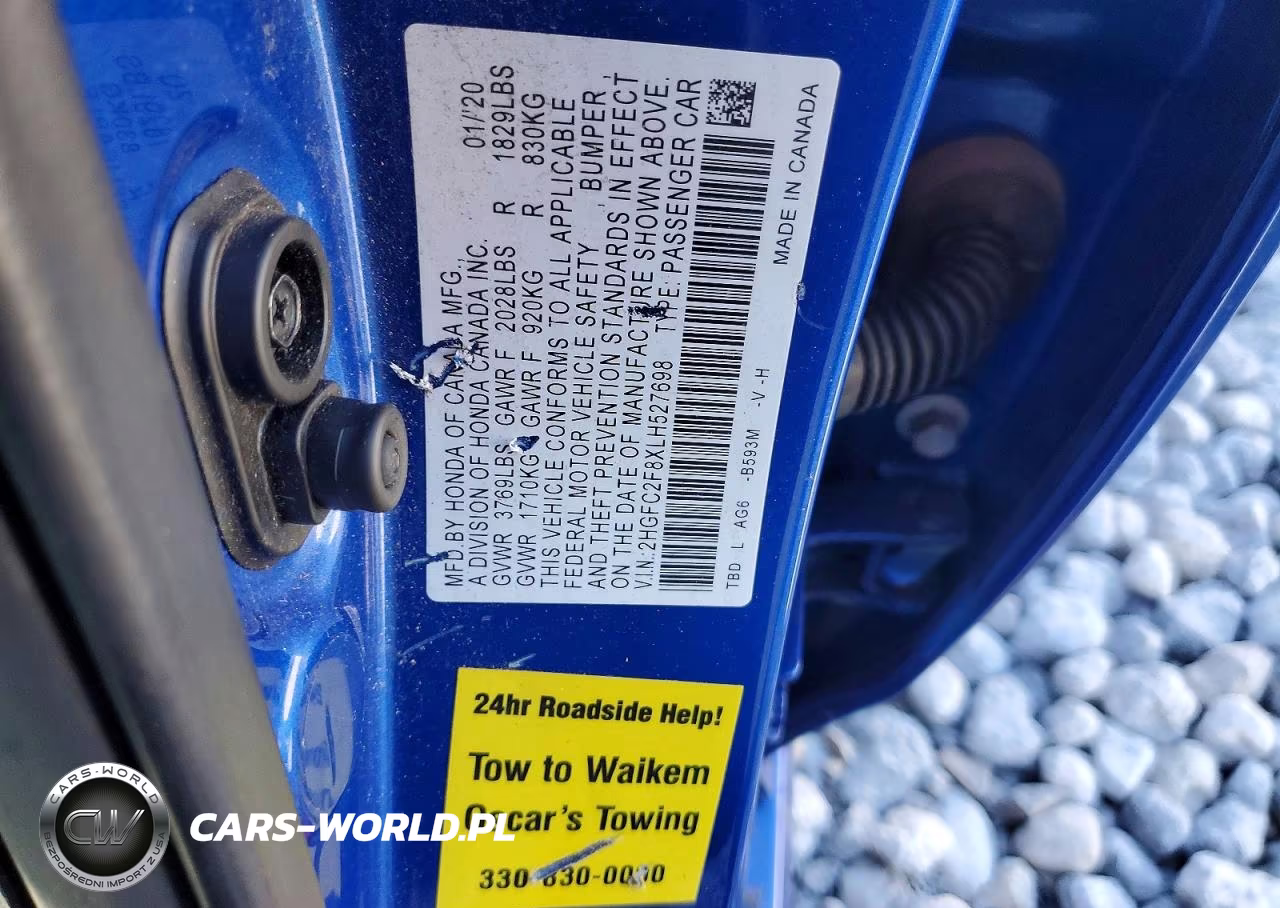 2020 Honda Civic Sport VIN:2HGFC2F8XLH527698 - 12