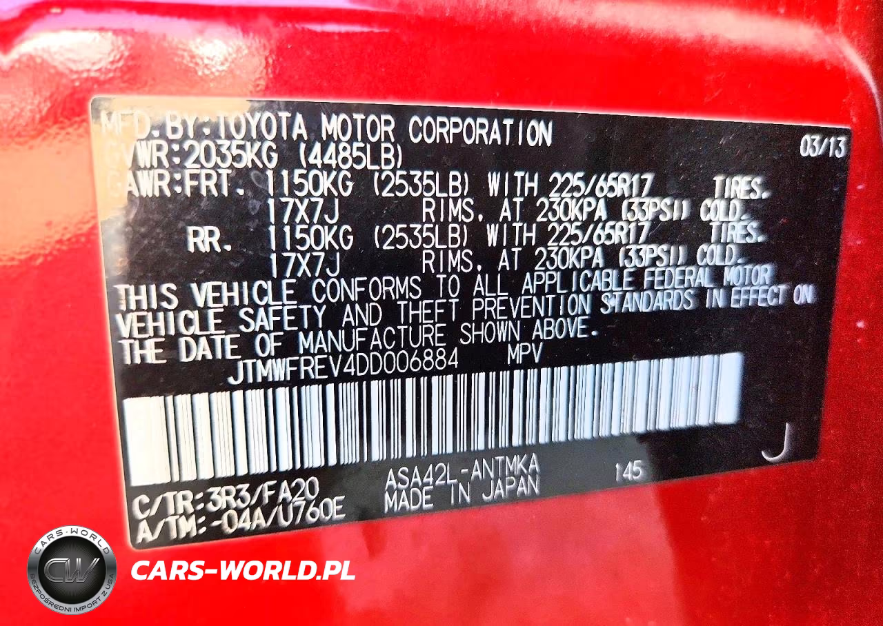 2013 Toyota Rav4 Xle VIN:JTMWFREV4DD006884 - 13