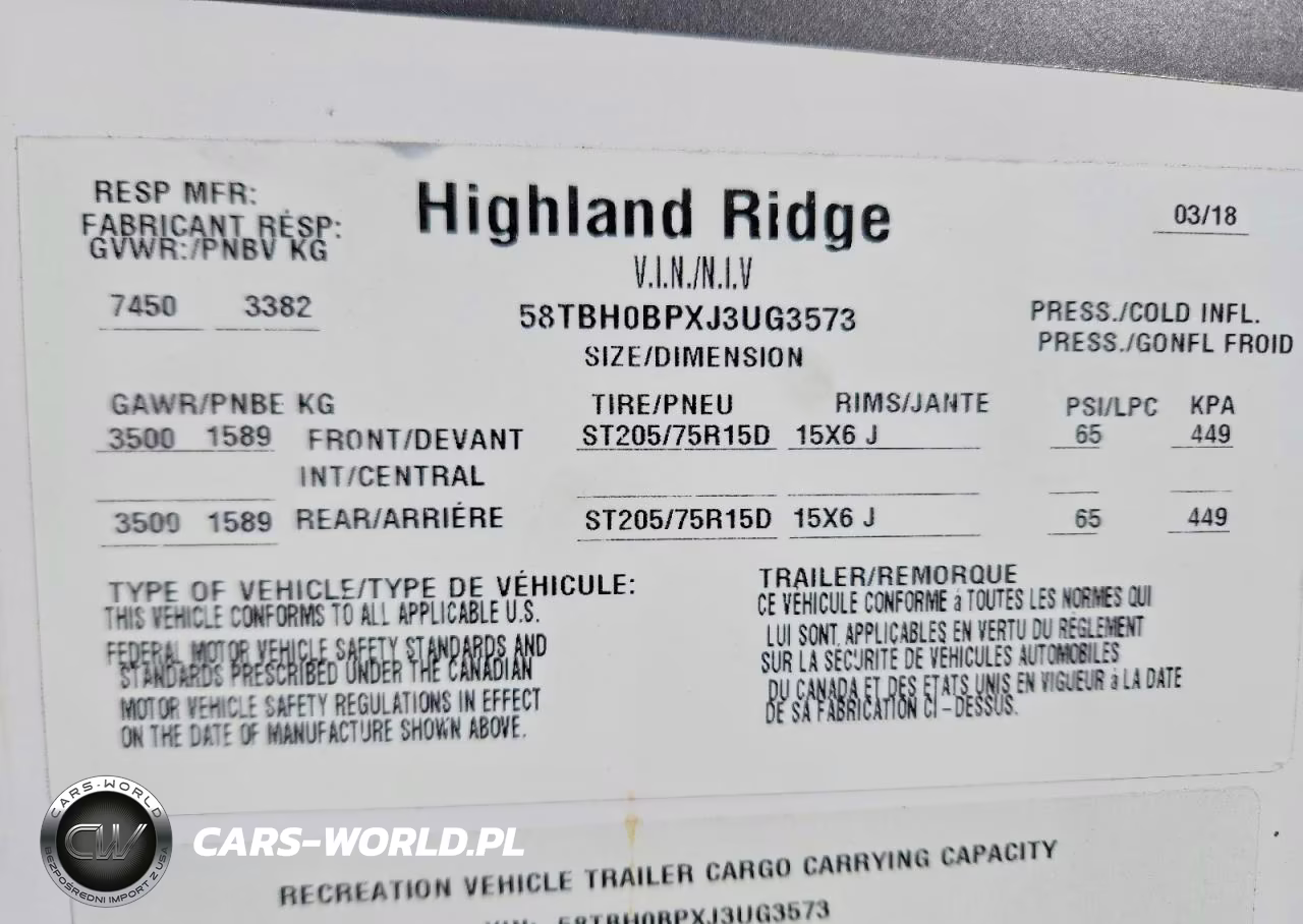 2018 Highland Ridge Open Range Camper VIN:58TBH0BPXJ3UG3573 - 10