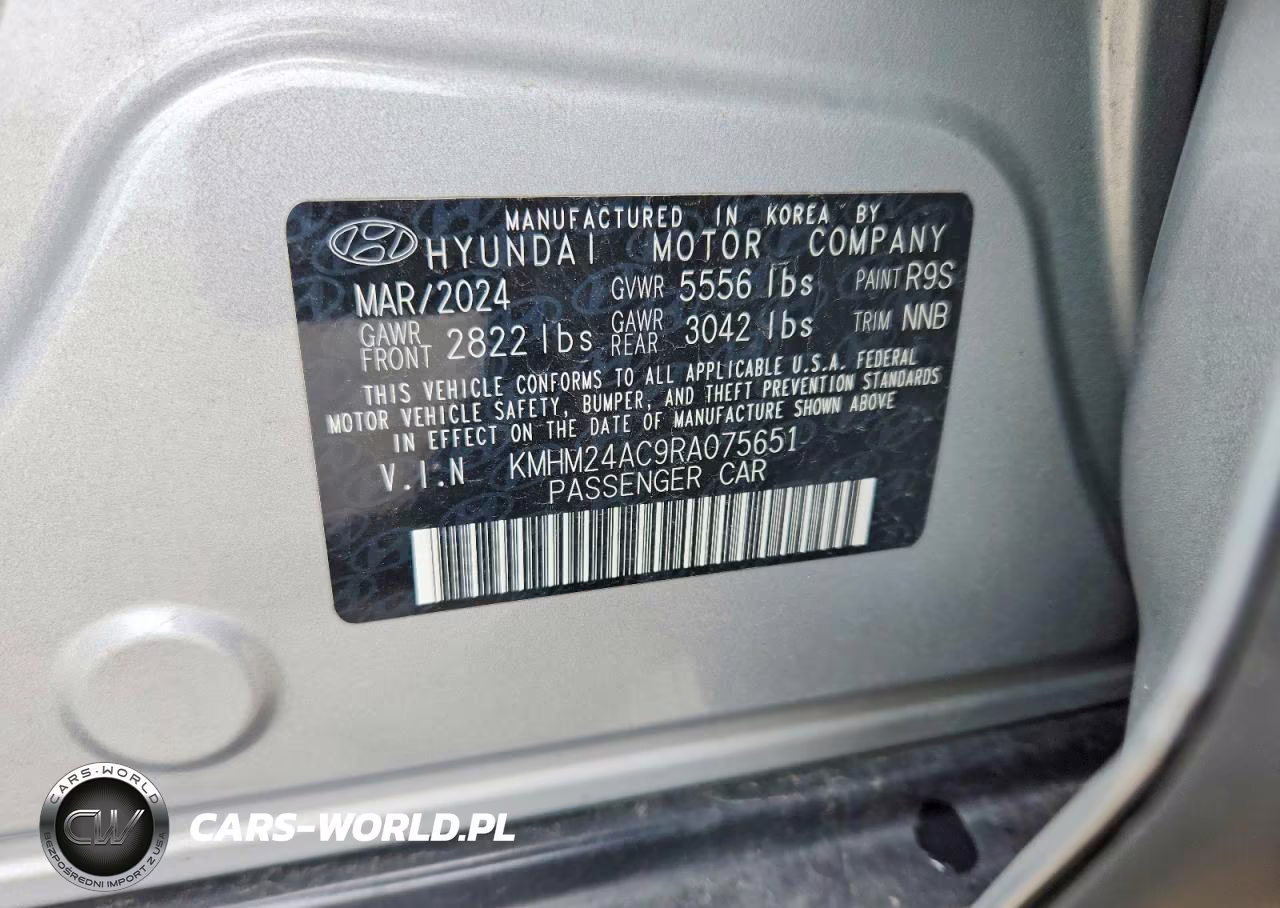 2024 Hyundai Ioniq 6 Se VIN:KMHM24AC9RA075651 - 12