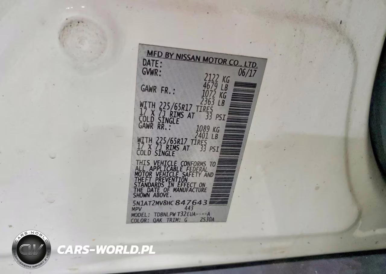 2017 Nissan Rogue S VIN:5N1AT2MV8HC847643 - 13