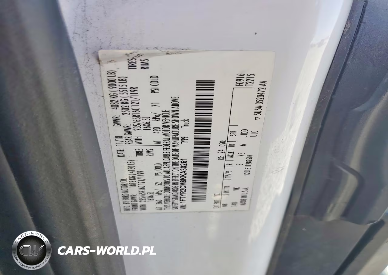 2019 Ford Transit T-250 VIN:1FTYR2CM8KKA30261 - 14