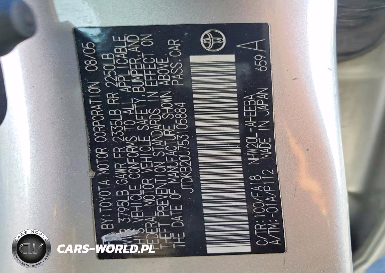 2005 Toyota Prius Base VIN:JTDKB20U753105884 - 12