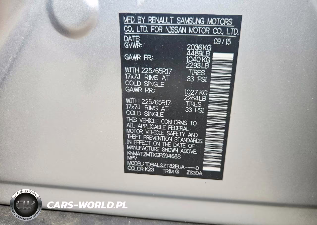 2016 NISSAN ROGUE S VIN:KNMAT2MTXGP594688 - 13