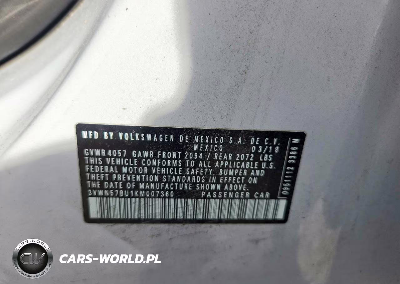 2019 Volkswagen Jetta S VIN:3VWN57BU1KM007360 - 12