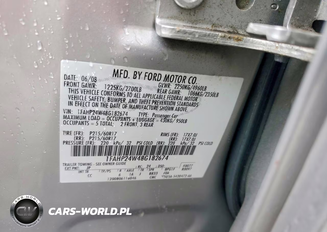 2008 Ford Taurus Sel VIN:1FAHP24W48G182674 - 12