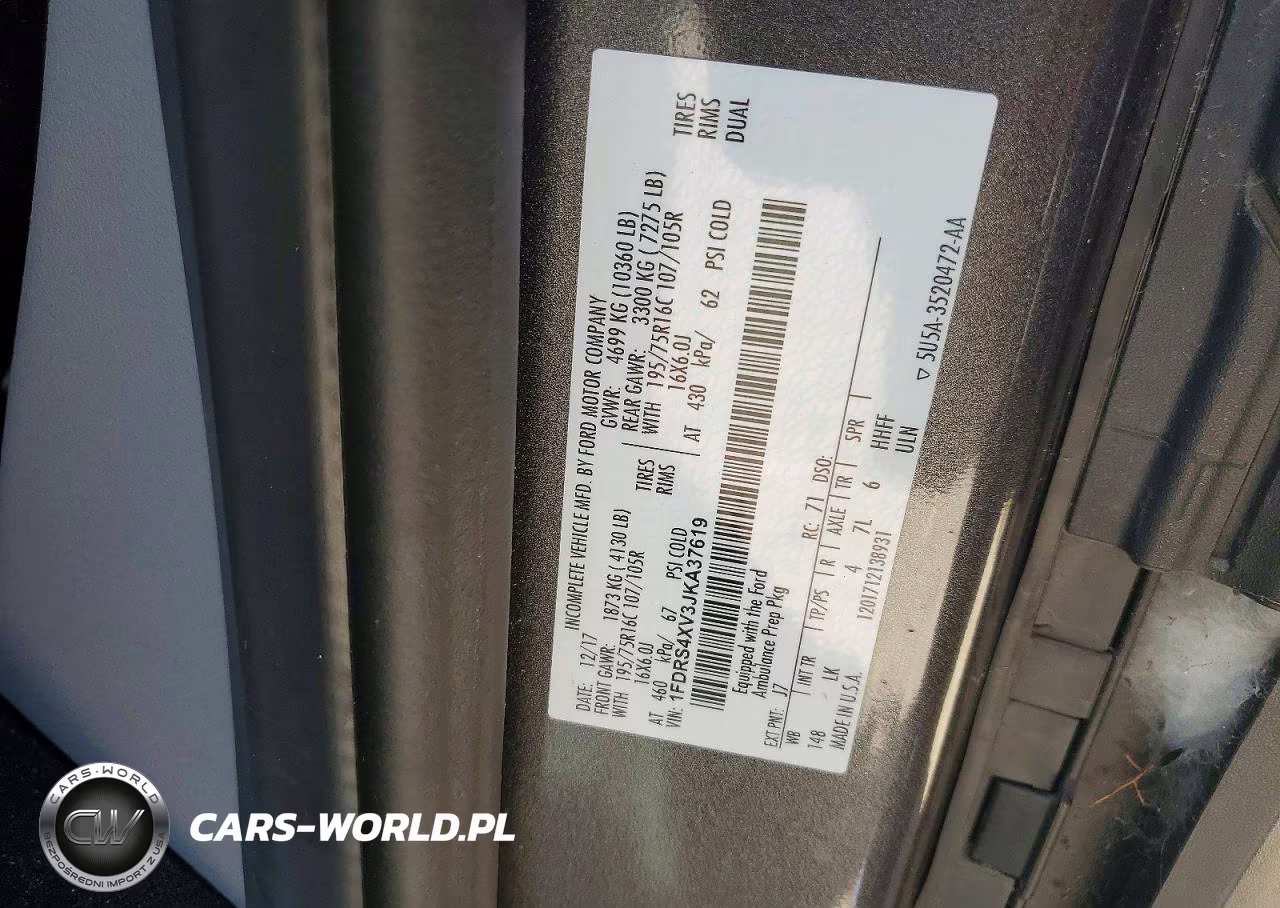 2018 Ford Transit T-350 Hd VIN:1FDRS4XV3JKA37619 - 13
