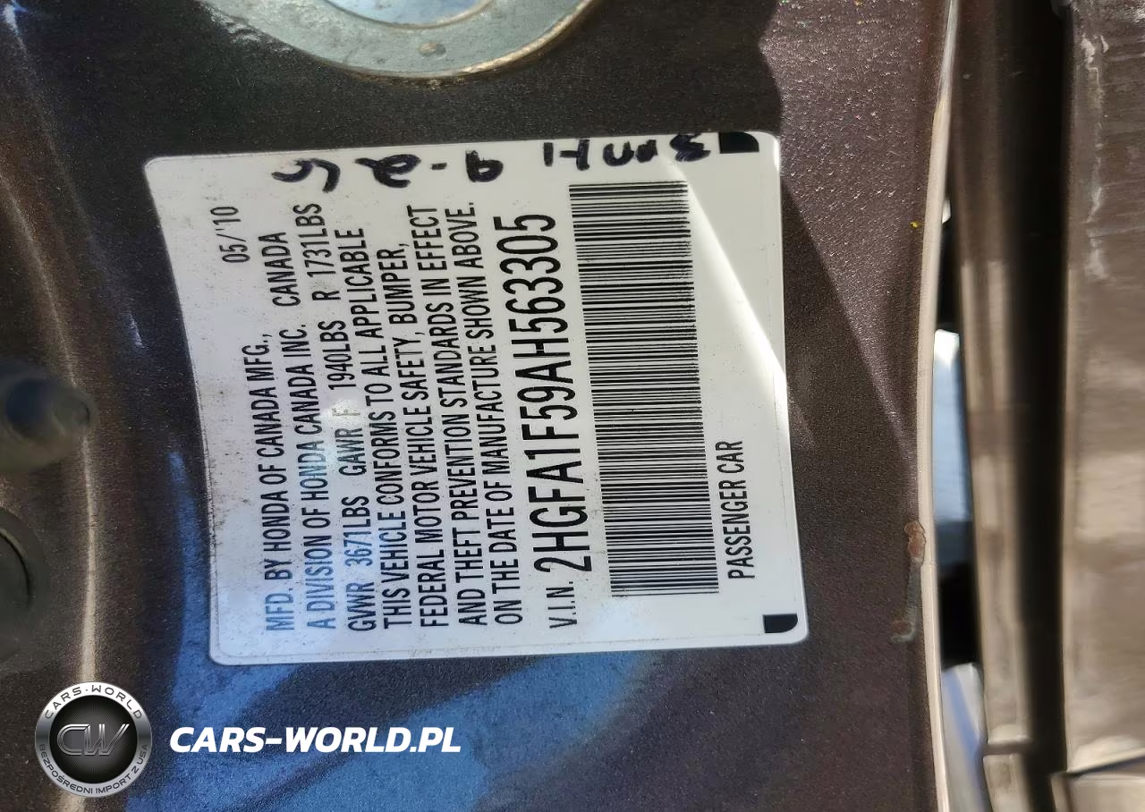 2010 Honda Civic Lx VIN:2HGFA1F59AH563305 - 12