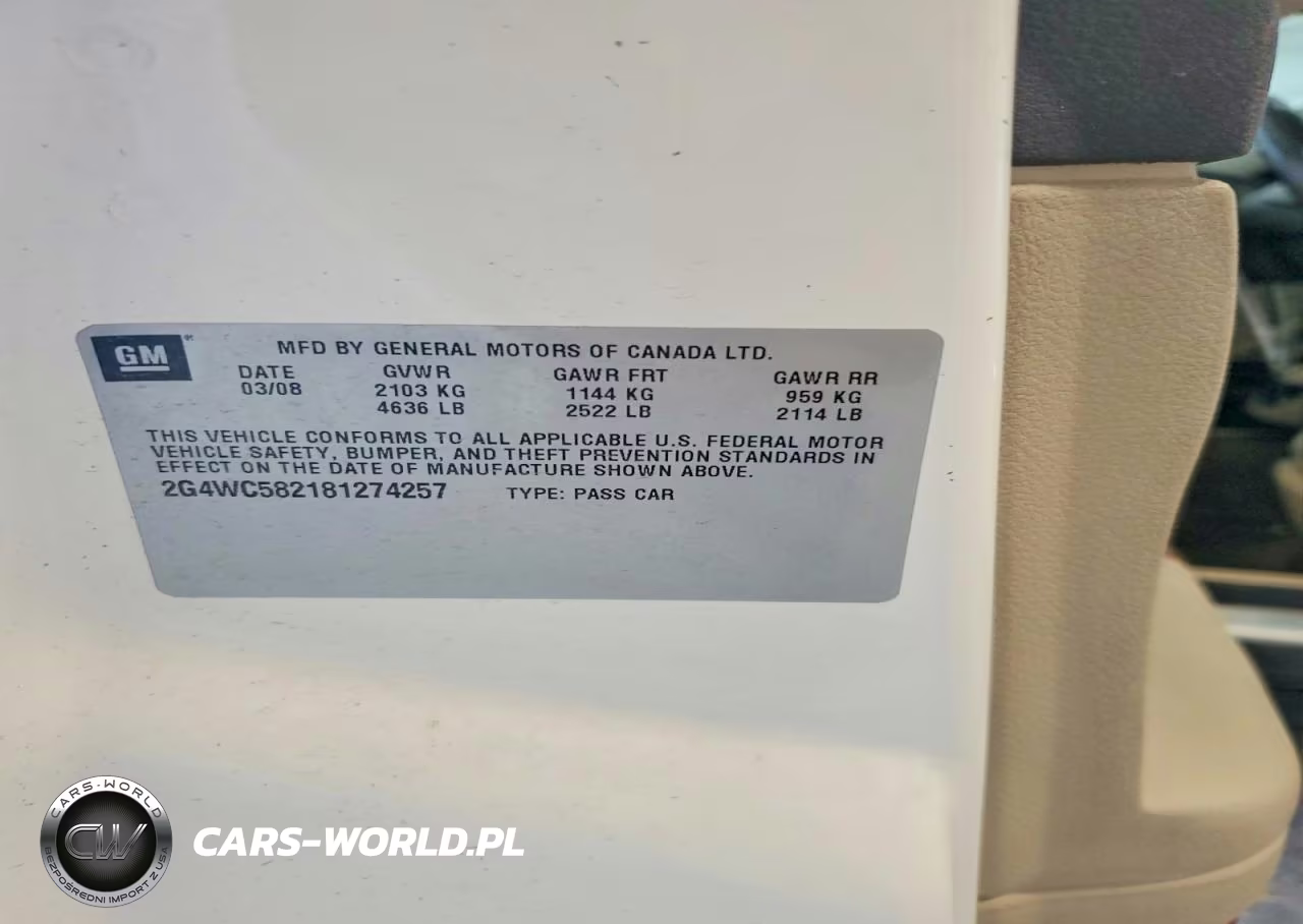 2008 Buick Lacrosse Cx VIN:2G4WC582181274257 - 12