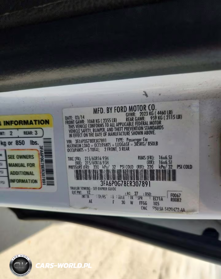 2014 Ford Fusion S VIN:3FA6P0G78ER307891 - 12