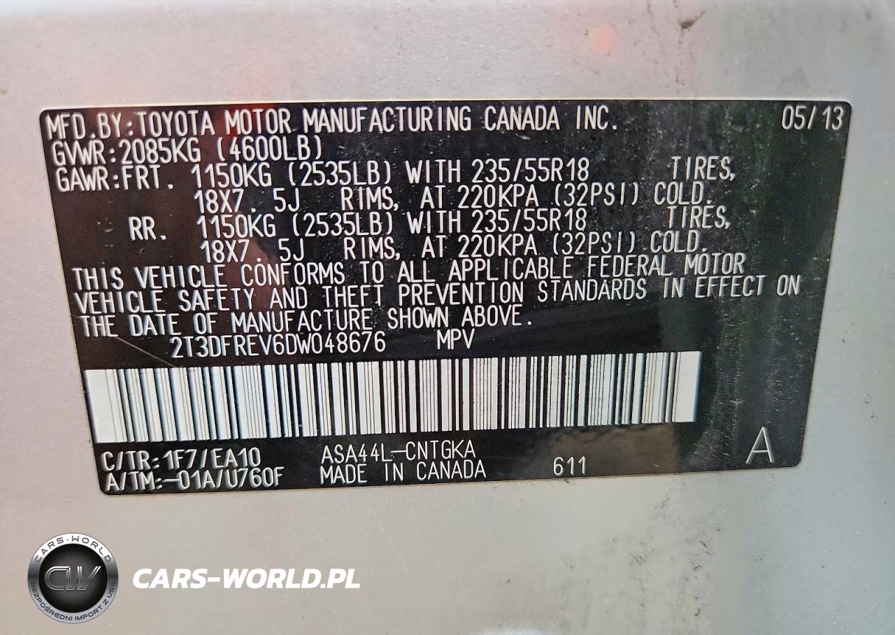 2013 Toyota Rav4 Limited VIN:2T3DFREV6DW048676 - 14