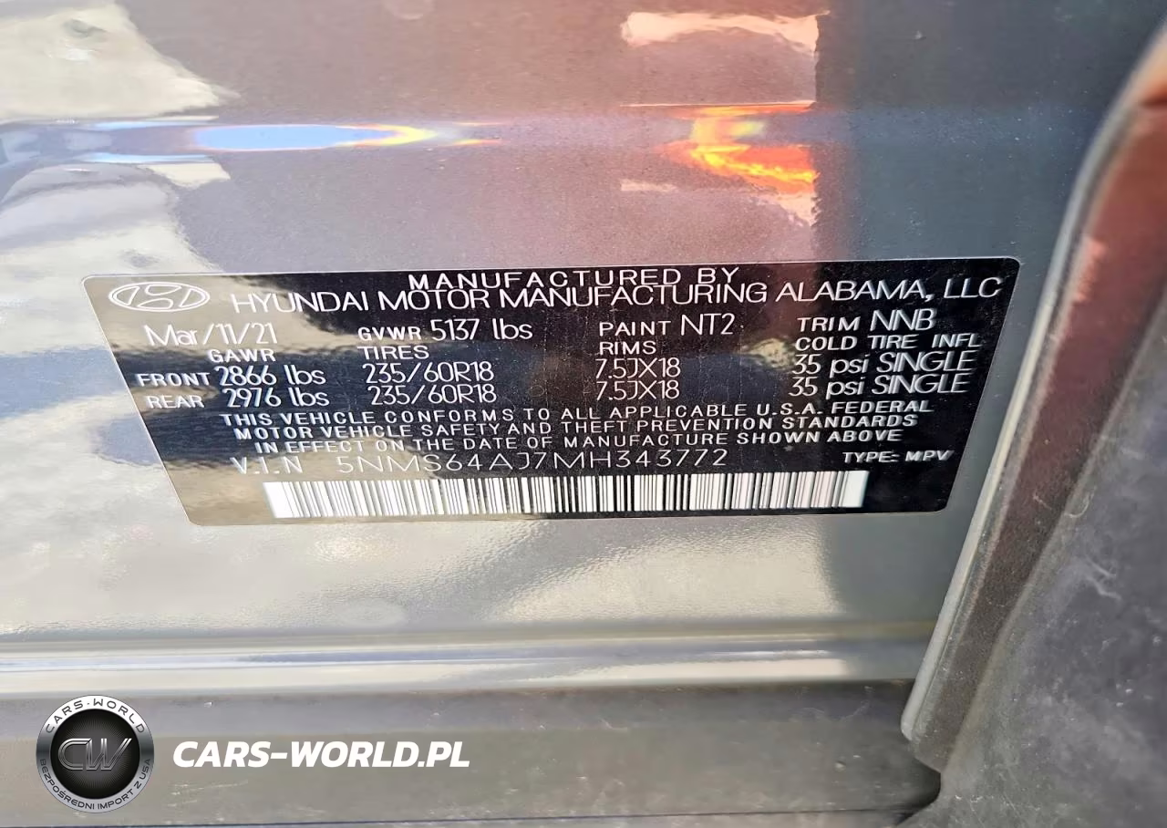 2021 Hyundai Santa Fe Sel VIN:5NMS64AJ7MH343772 - 13