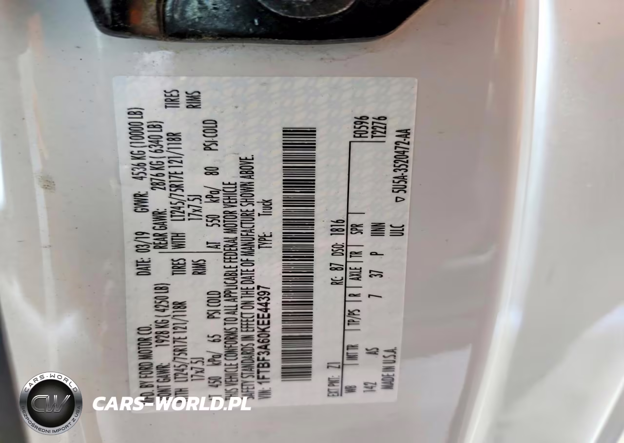2019 Ford F350 Super Duty VIN:1FTBF3A60KEE44397 - 13