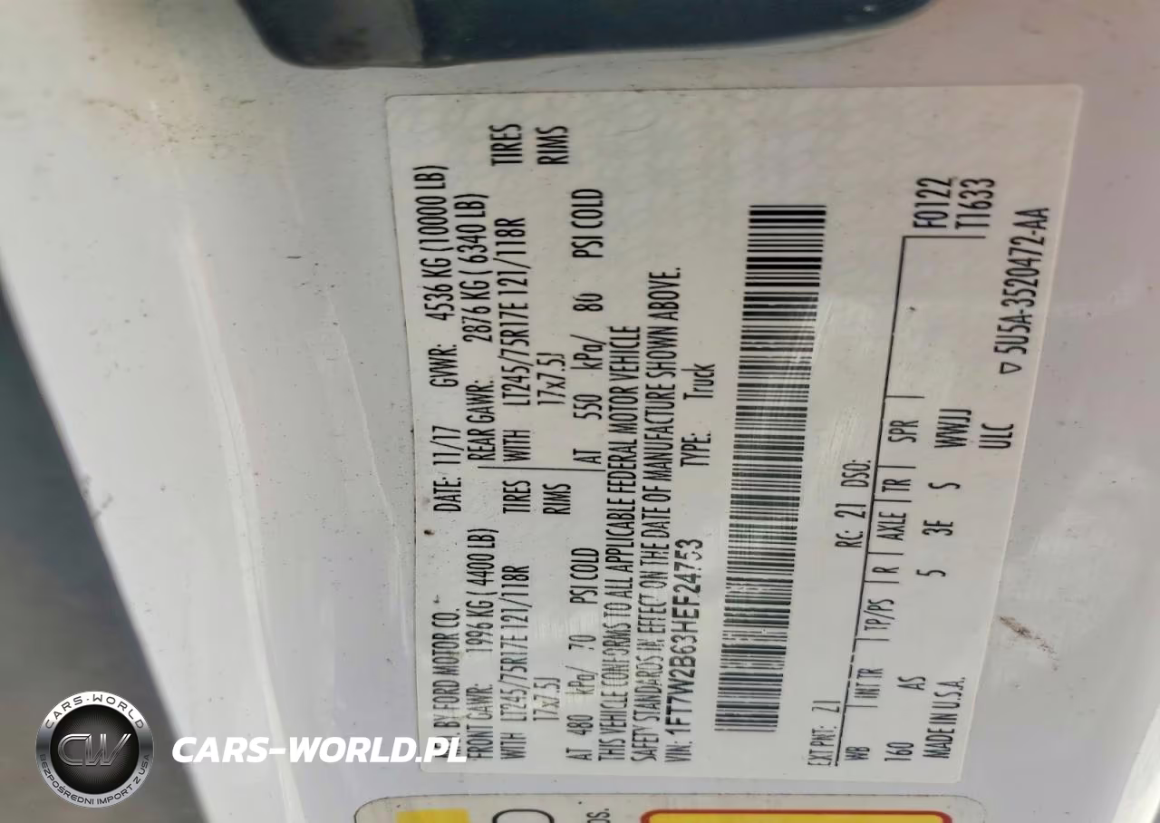 2017 Ford F250 Super Duty VIN:1FT7W2B63HEF24753 - 12