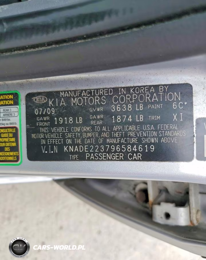 2009 Kia Rio Base VIN:KNADE223796584619 - 12