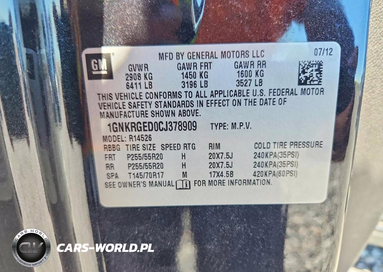 2012 Chevrolet Traverse Lt VIN:1GNKRGED0CJ378909 - 12