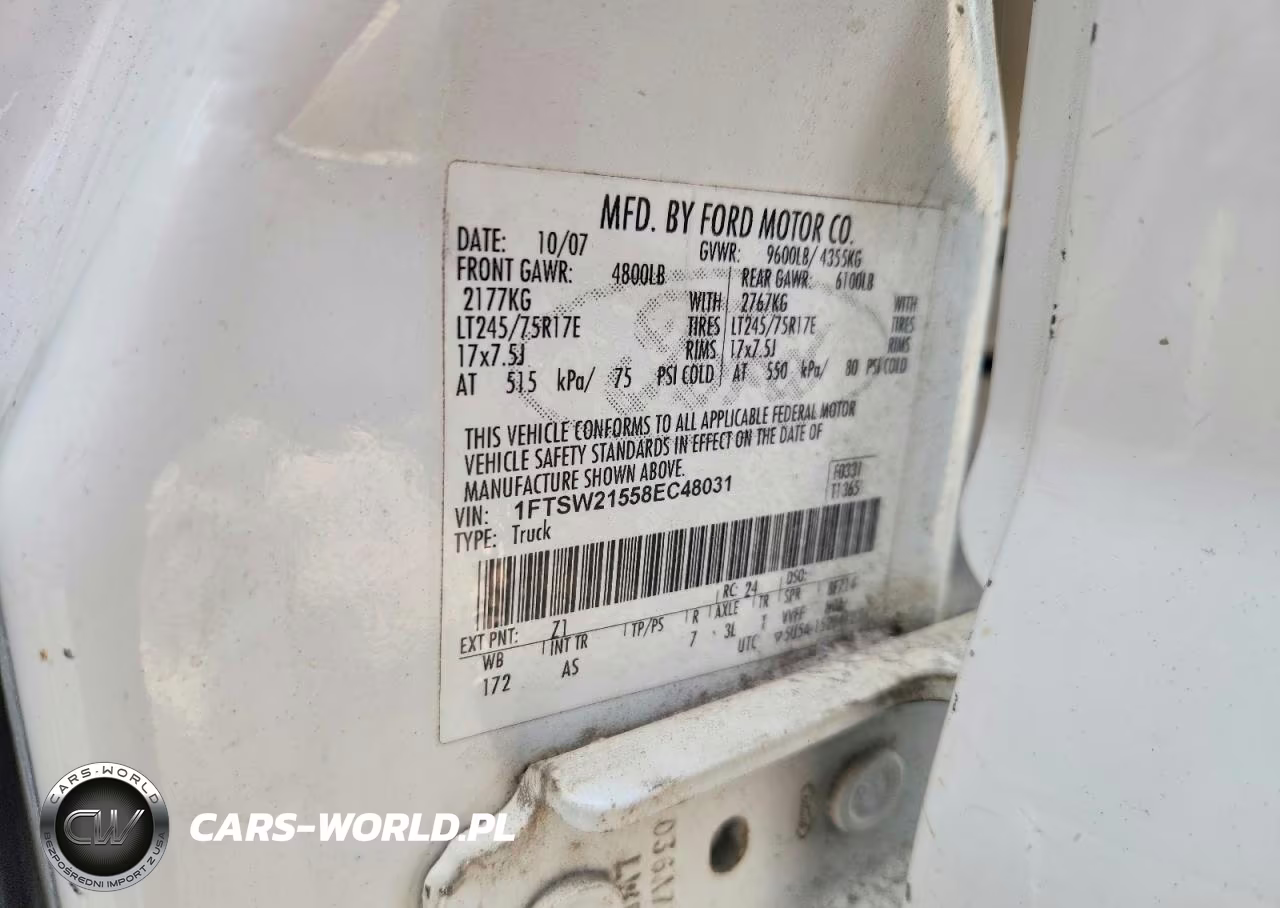 2008 Ford F250 Super Duty VIN:1FTSW21558EC48031 - 12