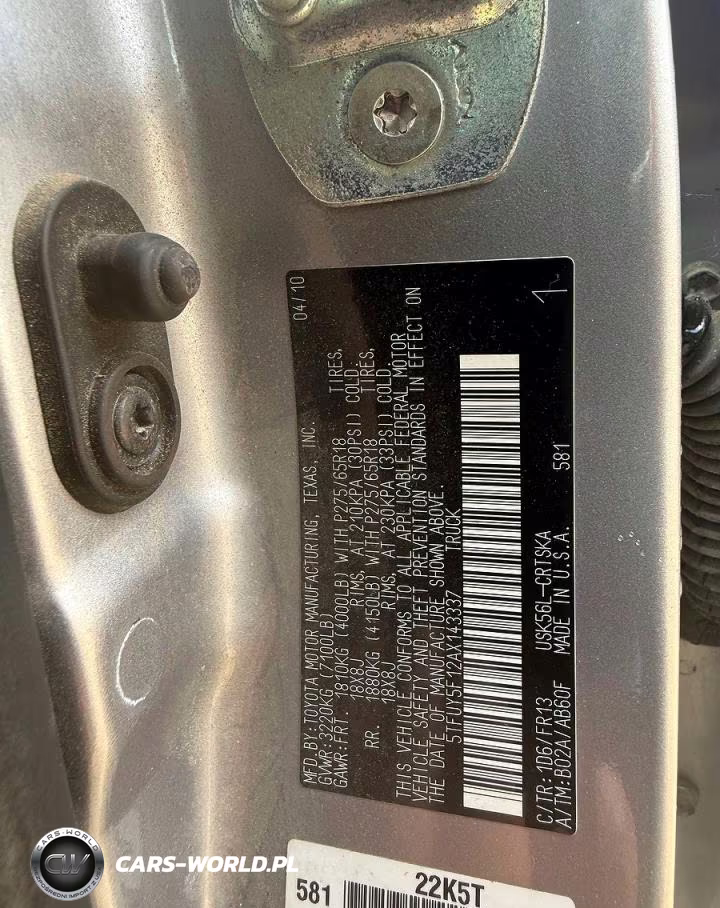 2010 Toyota Tundra Double Cab Sr5 VIN:5TFUY5F12AX143337 - 10