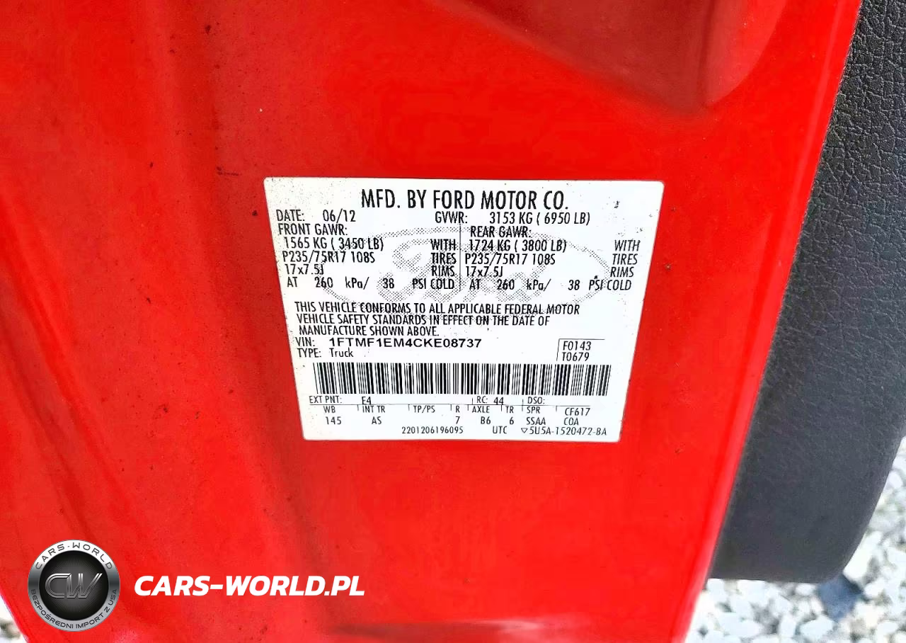 2012 Ford F150 VIN:1FTMF1EM4CKE08737 - 12