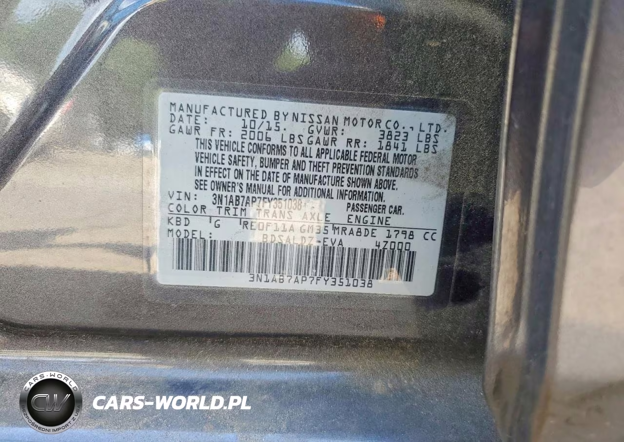 2015 Nissan Sentra Sv VIN:3N1AB7AP7FY351038 - 12