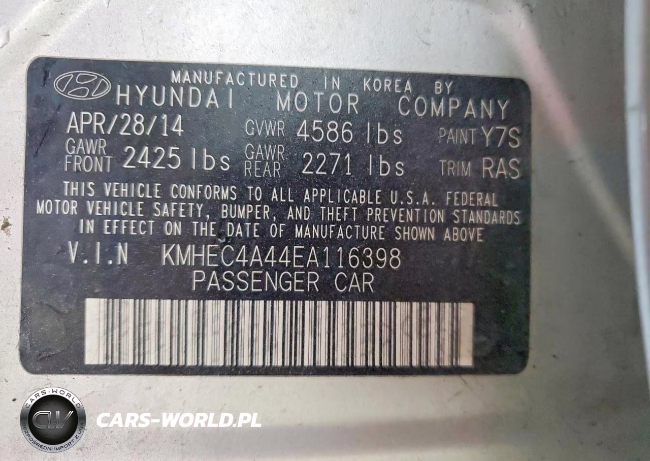 2014 Hyundai Sonata Hybrid VIN:KMHEC4A44EA116398 - 12