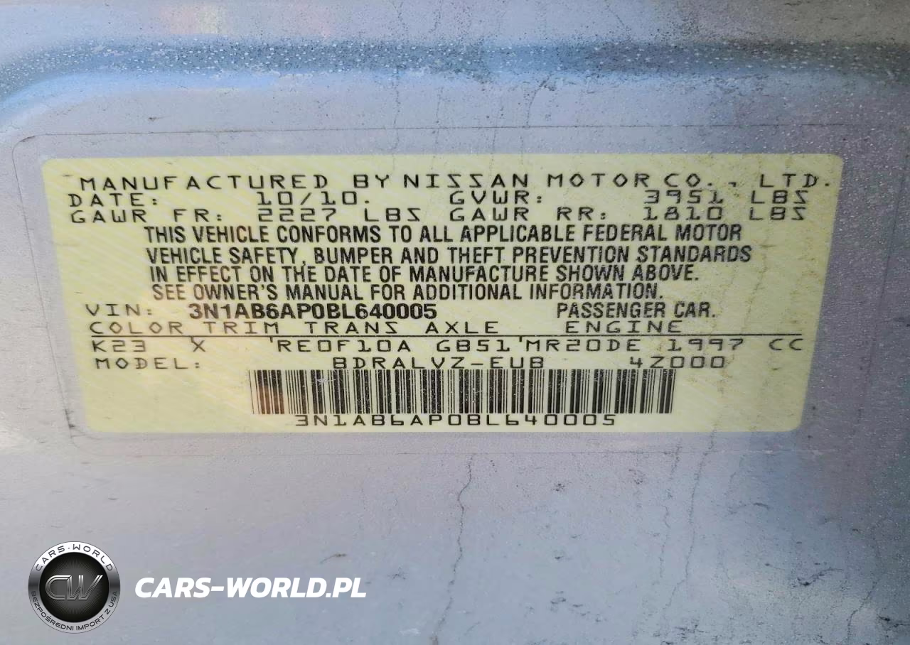 2011 Nissan Sentra 2.0 VIN:3N1AB6AP0BL640005 - 13