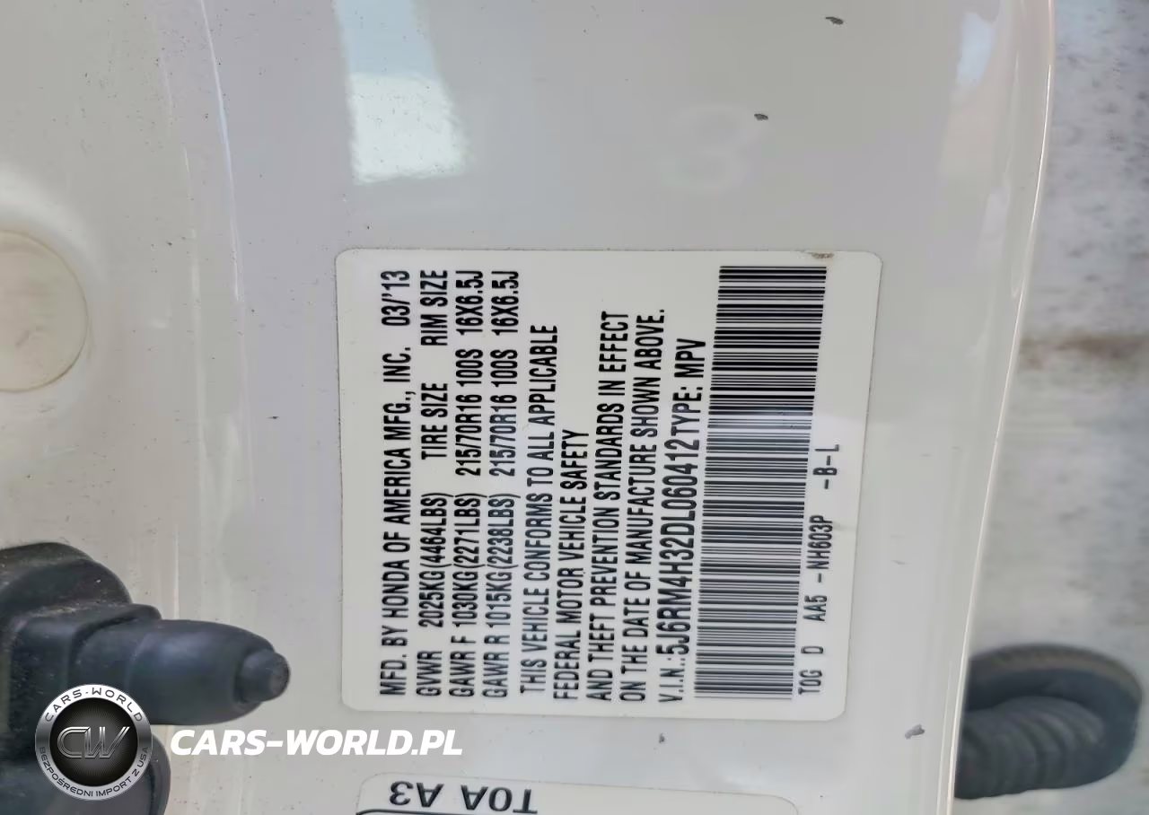 2013 Honda Cr-V Lx VIN:5J6RM4H32DL060412 - 13