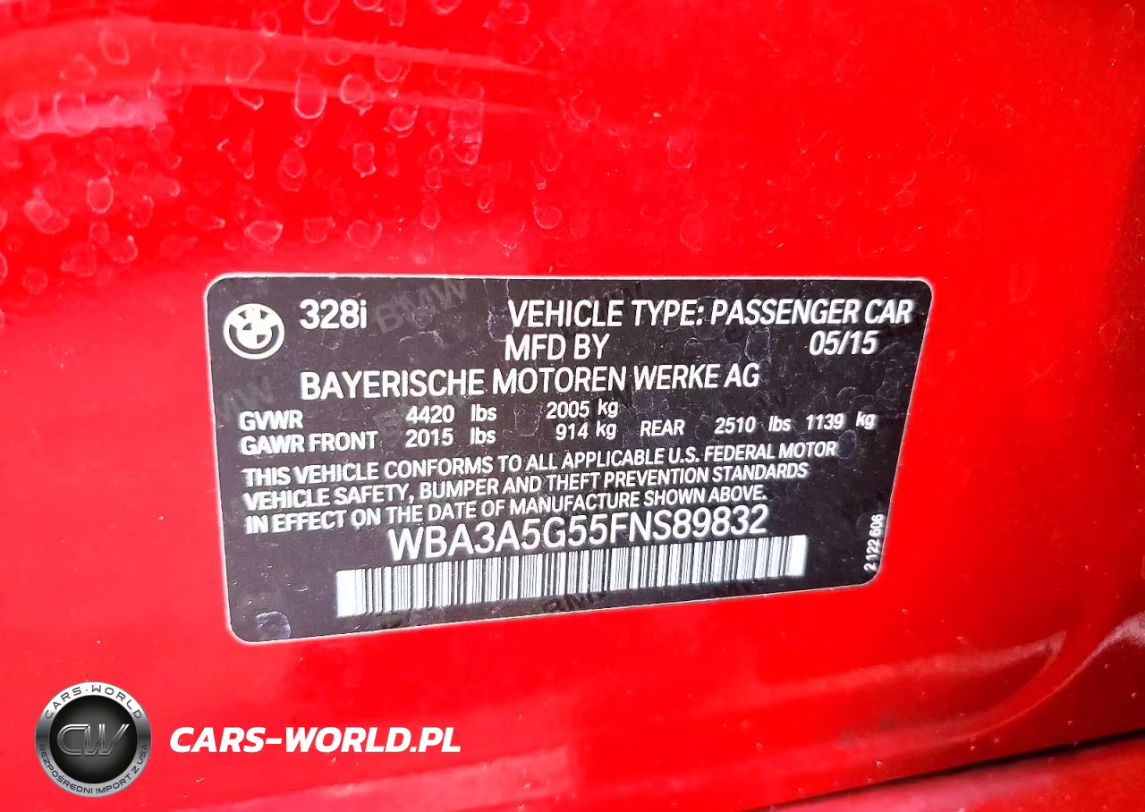 2015 BMW 328 I VIN:WBA3A5G55FNS89832 - 13