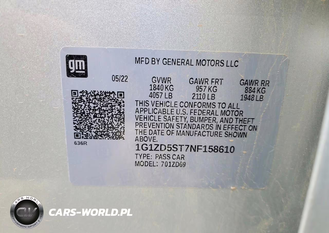 2022 Chevrolet Malibu Lt VIN:1G1ZD5ST7NF158610 - 13