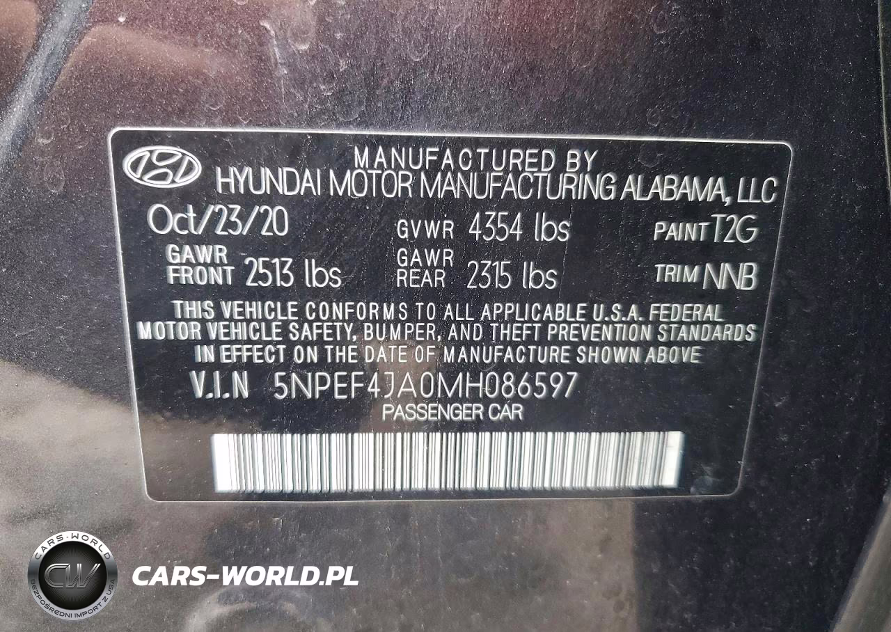 2021 Hyundai Sonata Sel VIN:5NPEF4JA0MH086597 - 12