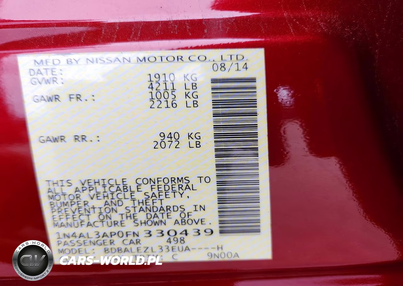 2015 Nissan Altima 2.5 S VIN:1N4AL3AP0FN330439 - 12