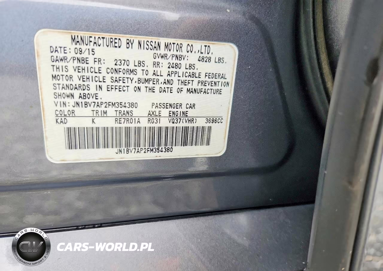 2015 Infiniti Q50 Base VIN:JN1BV7AP2FM354380 - 12