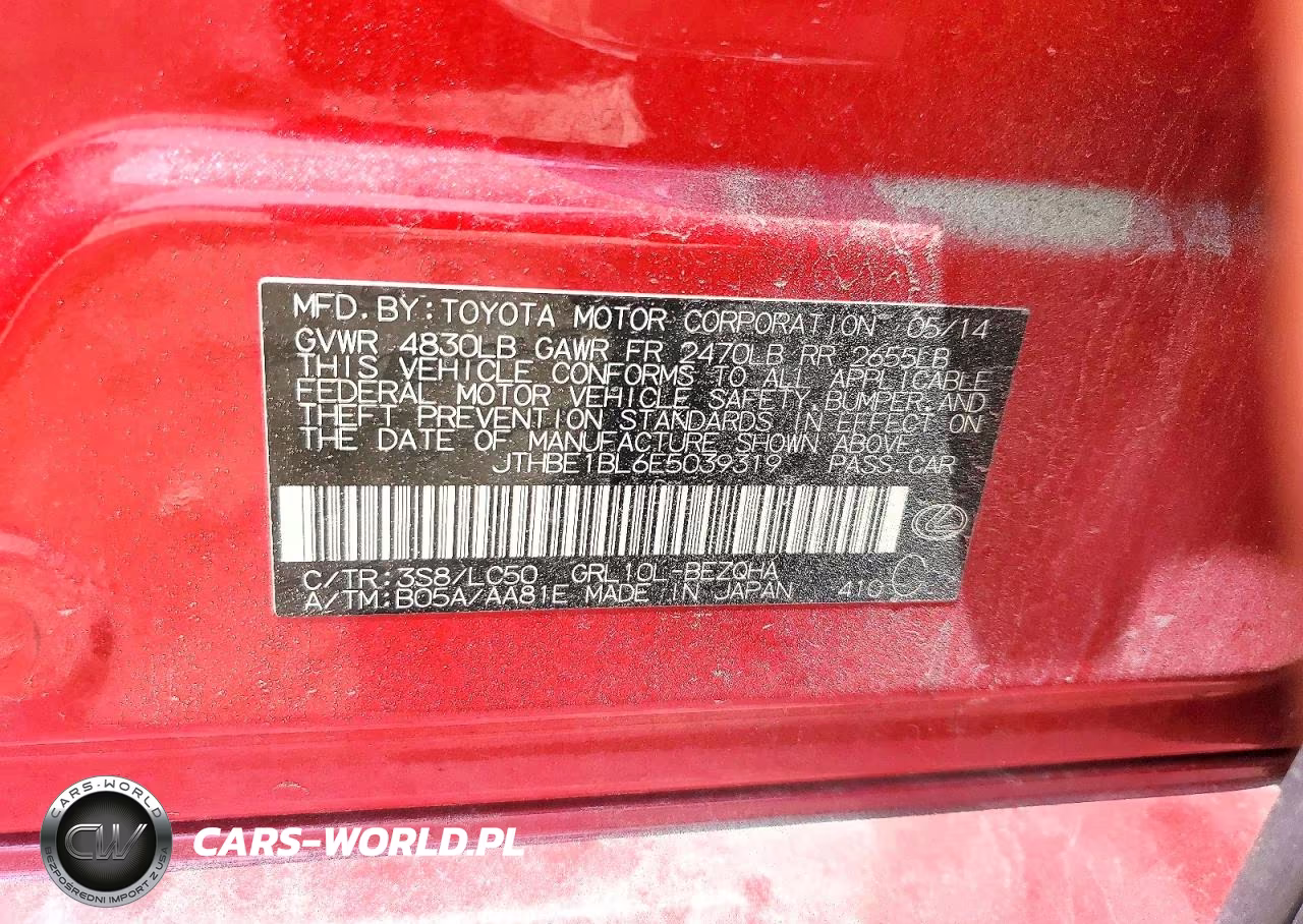 2014 Lexus Gs 350 VIN:JTHBE1BL6E5039319 - 12