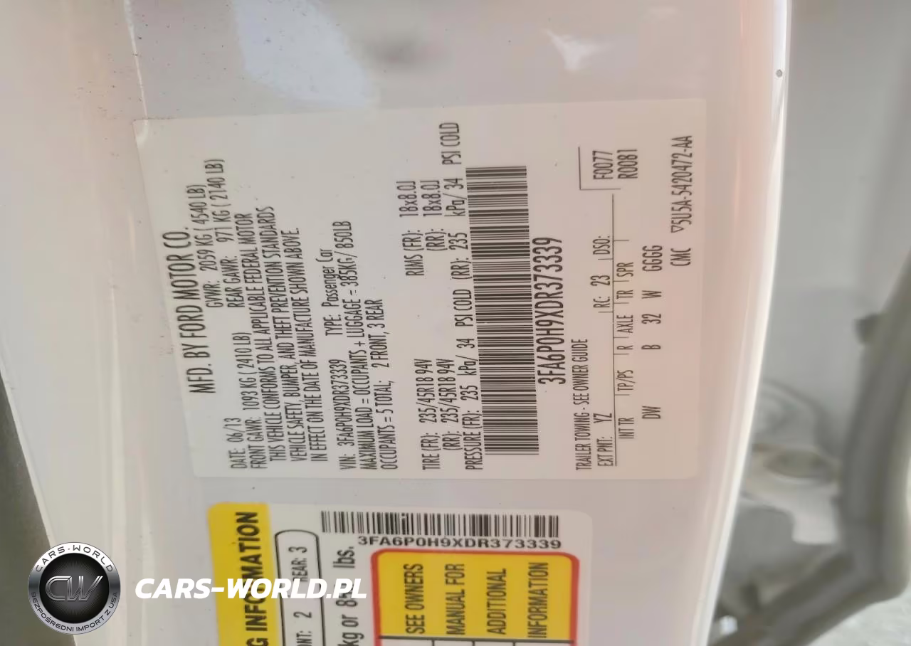 2013 Ford Fusion Se VIN:3FA6P0H9XDR373339 - 13