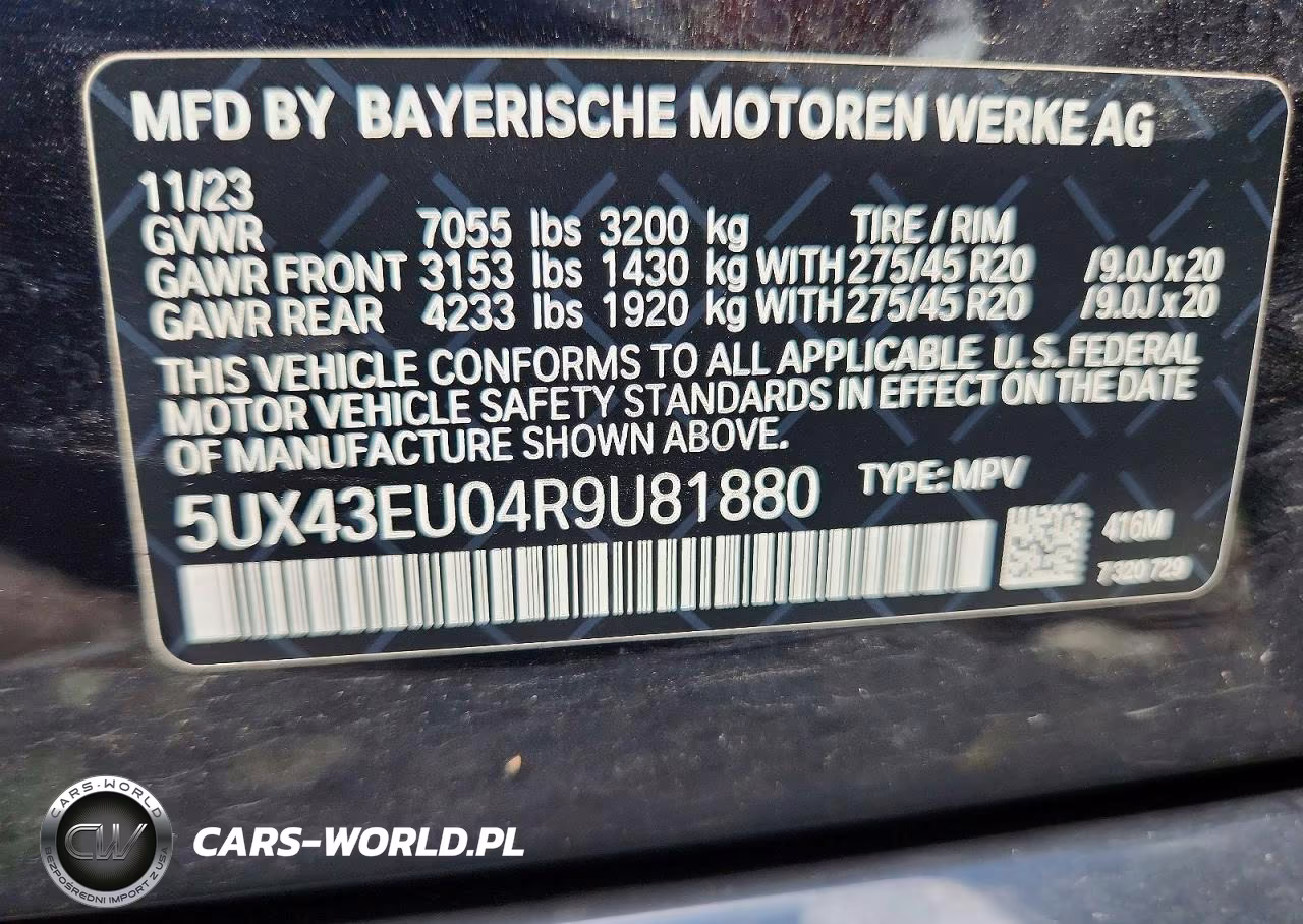 2024 BMW X5 VIN:5UX43U04R9U81880 - 13