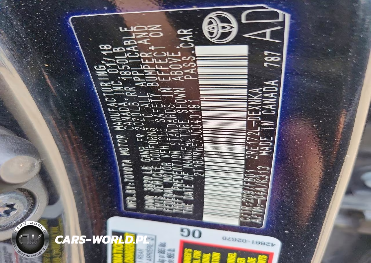 2018 Toyota Corolla Le VIN:2T1BURHE7JC040181 - 12