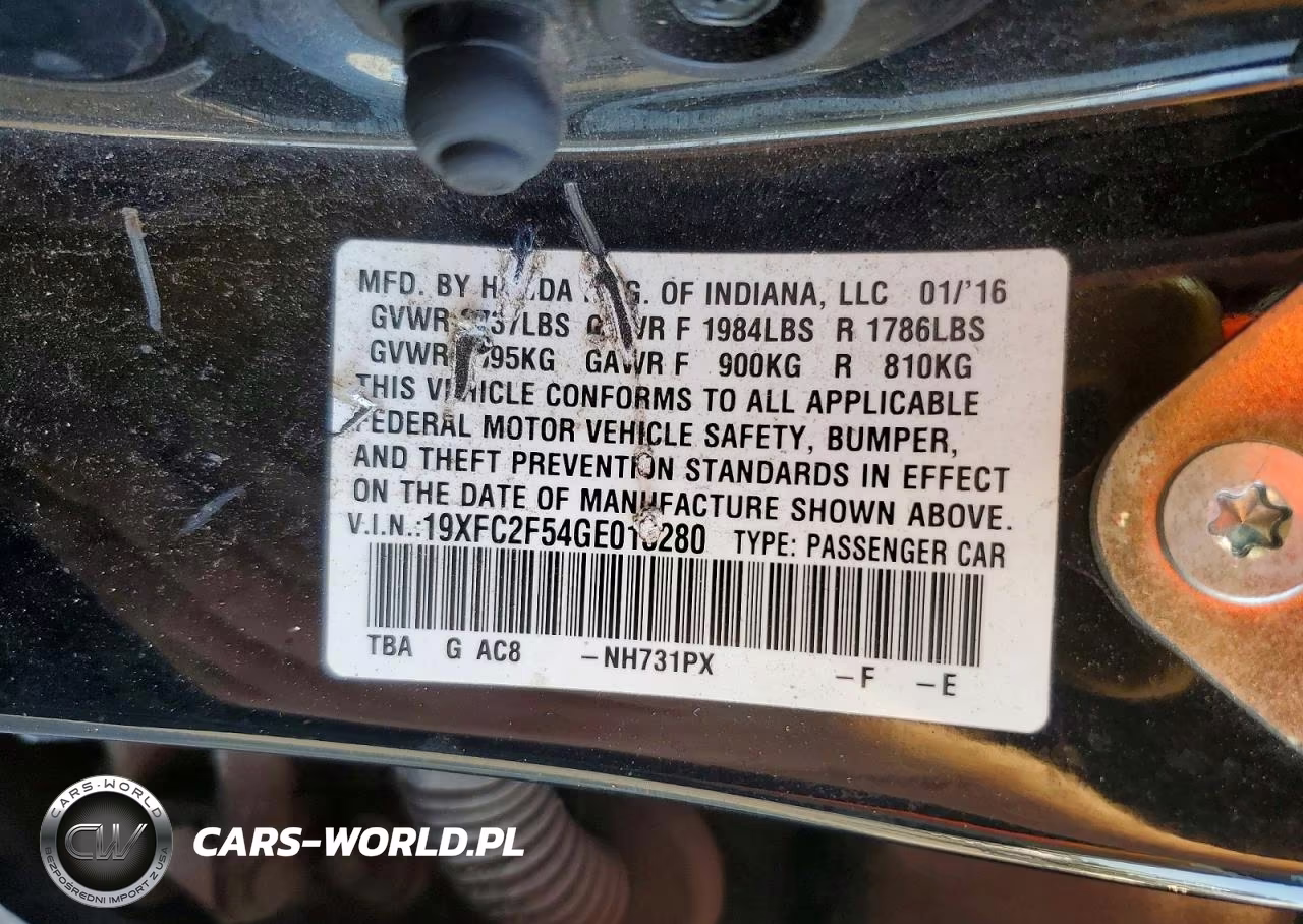 2016 Honda Civic Lx VIN:19XFC2F54GE015280 - 13