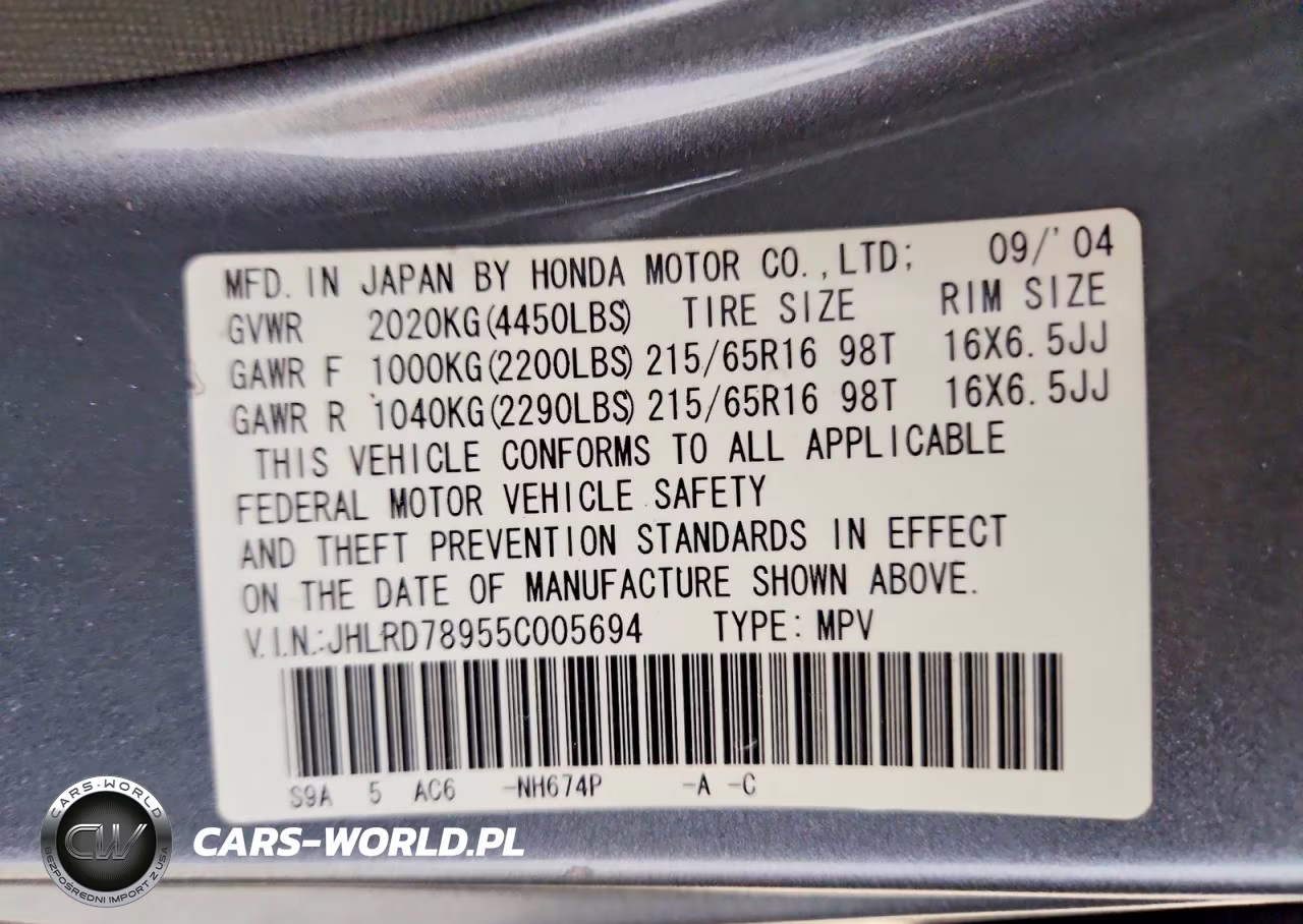 2005 Honda Cr-V Se VIN:JHLRD78955C005694 - 14