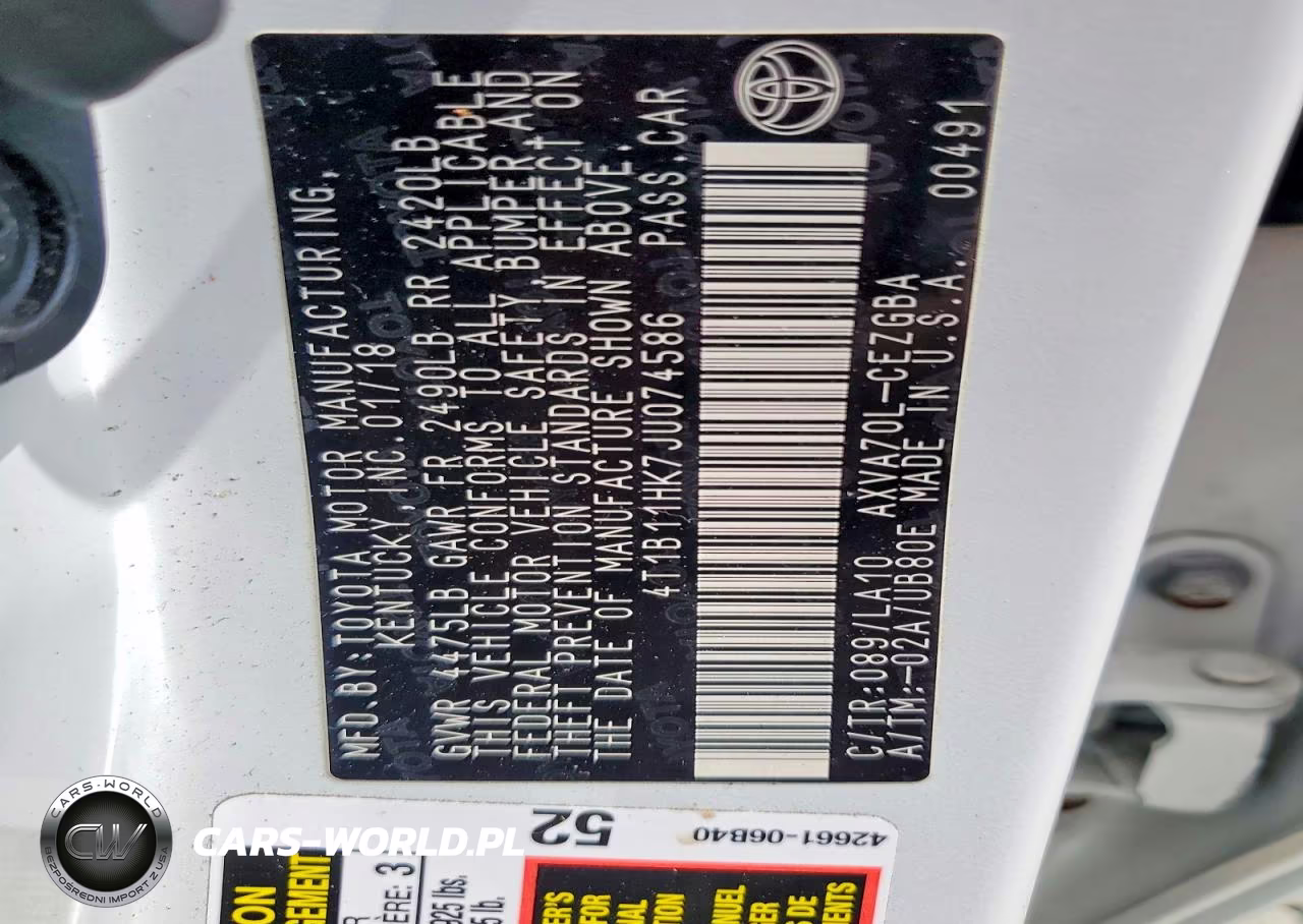 2018 Toyota Camry Xle VIN:4T1B11HK7JU074586 - 12
