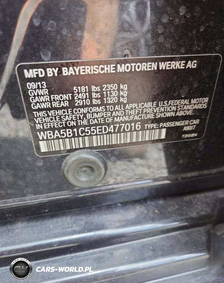 2014 BMW 535 I VIN:WBA5B1C55ED477016 - 12