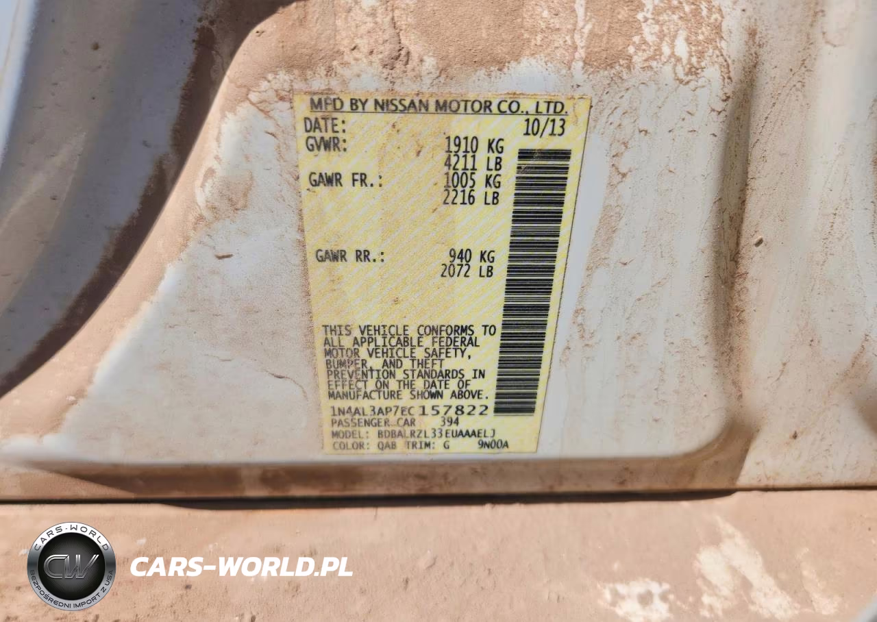 2014 Nissan Altima 2.5 S VIN:1N4AL3AP7EC157822 - 12