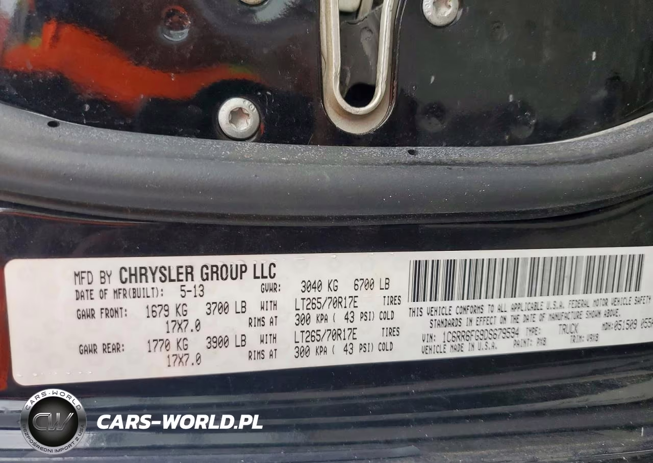 2013 Ram 1500 St VIN:1C6RR6FG9DS679594 - 14
