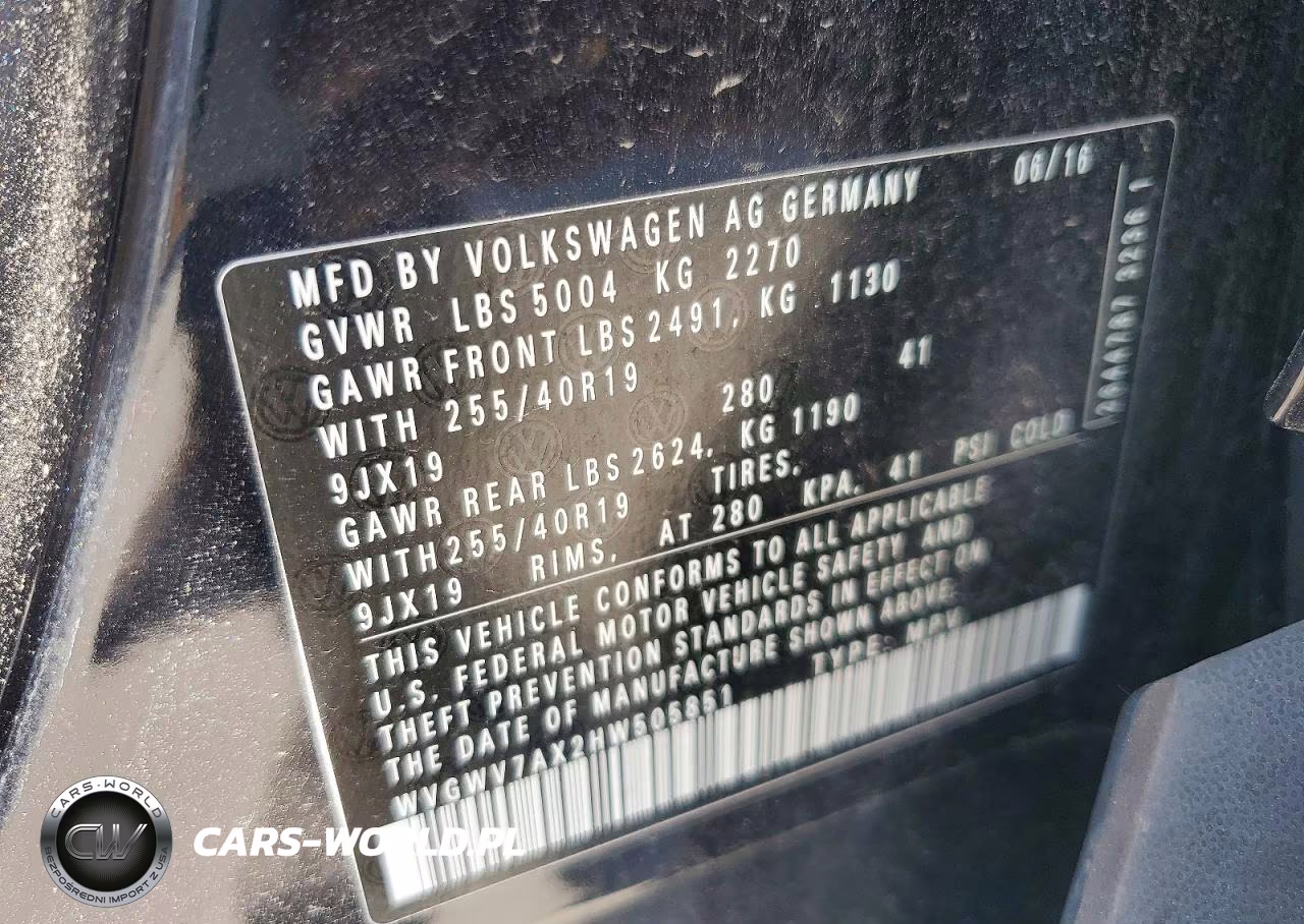 2017 Volkswagen Tiguan Sel VIN:WVGWV7AX2HW505851 - 14