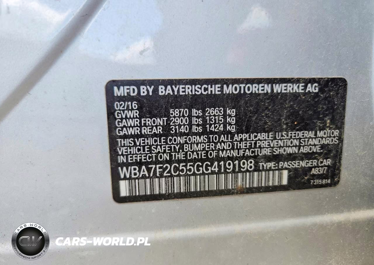 2016 BMW 750 Xi VIN:WBA7F2C55GG419198 - 12