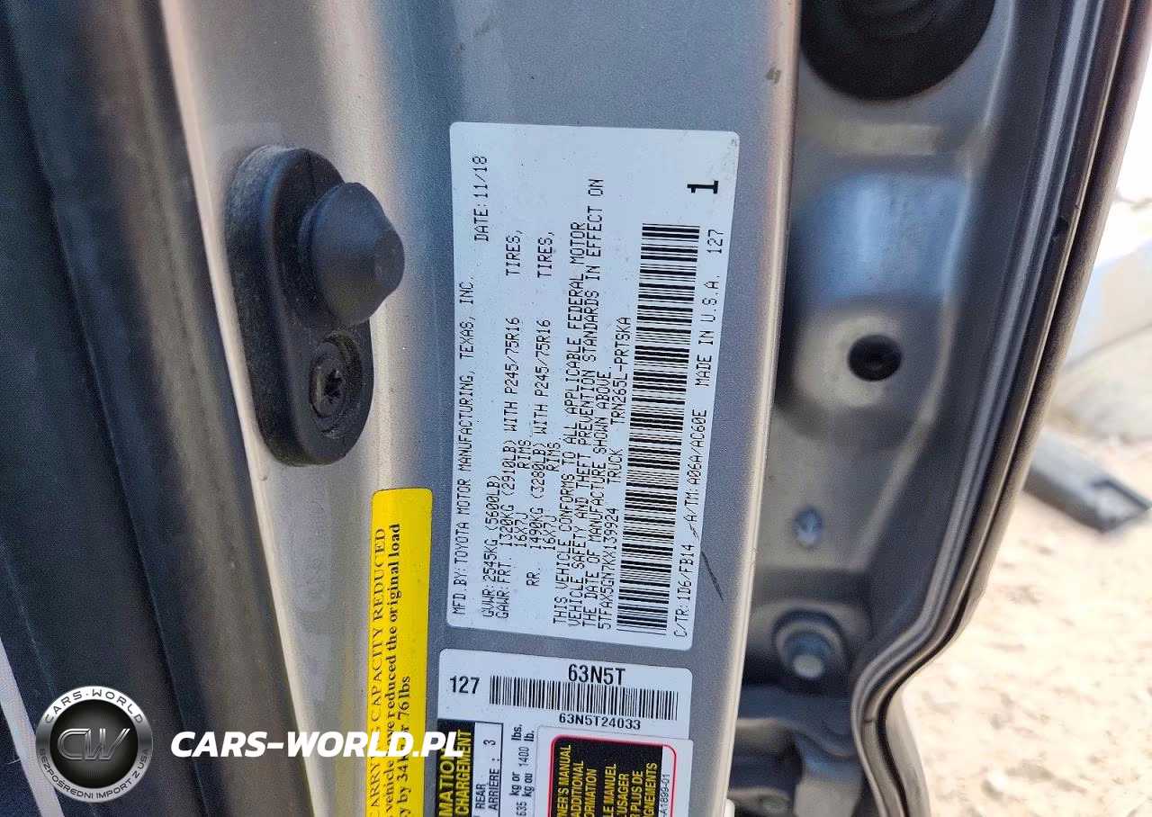 2019 Toyota Tacoma Sr VIN:5TFAX5GN7KX139924 - 13