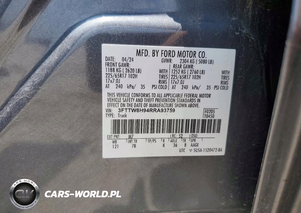 2024 Ford Maverick Xlt VIN:3FTTW8H94RRA93759 - 13