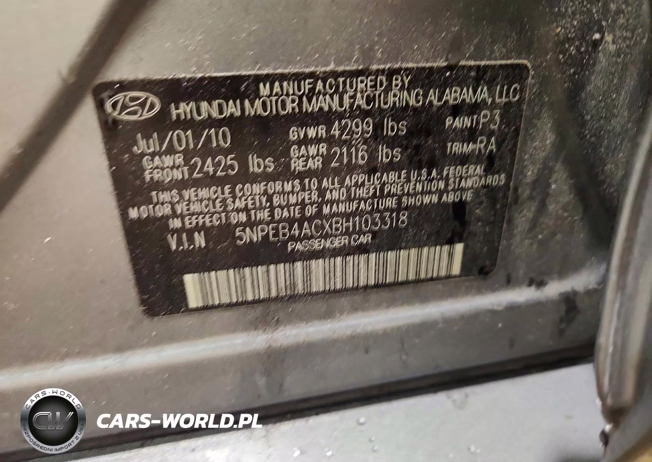 2011 Hyundai Sonata Gls VIN:5NPEB4ACXBH103318 - 13