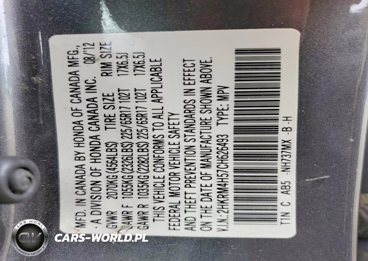 2012 Honda Cr-V Ex VIN:2HKRM4H57CH626493 - 12