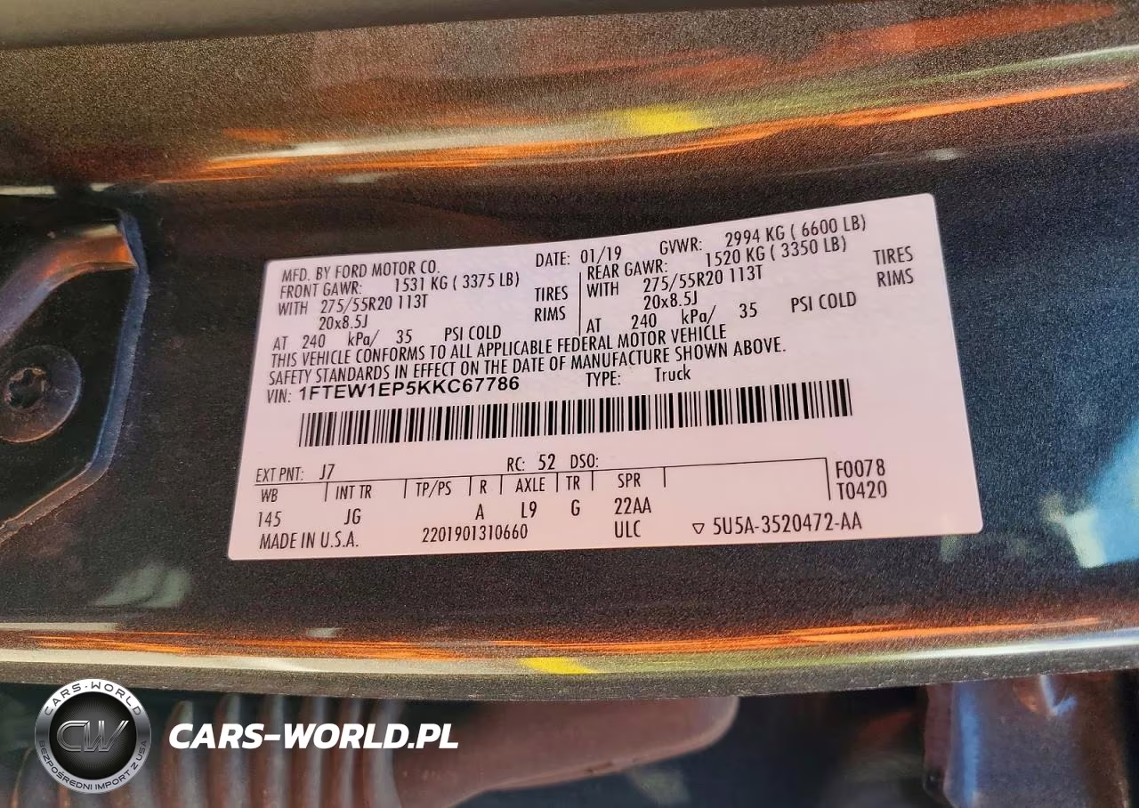 2019 Ford F150 Supercrew VIN:1FTEW1EP5KKC67786 - 12