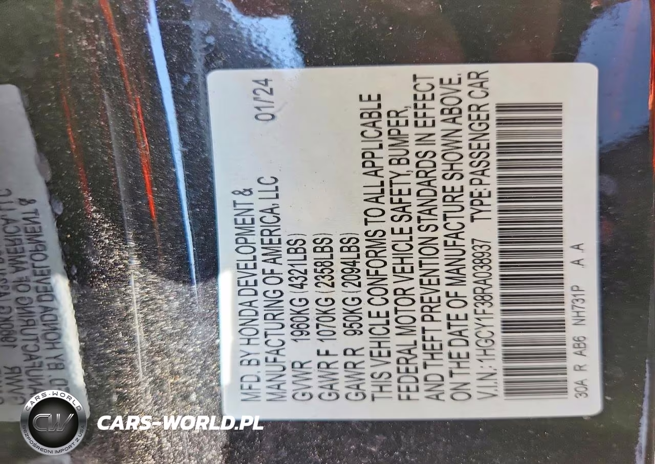 2024 Honda Accord Ex VIN:1HGCY1F38RA038937 - 12